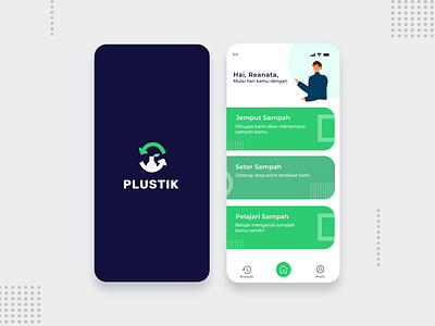 Waste Managament Apps - Plustik app app design design mobile design mobile ui splashscreen ui ui ux uidesign waste management