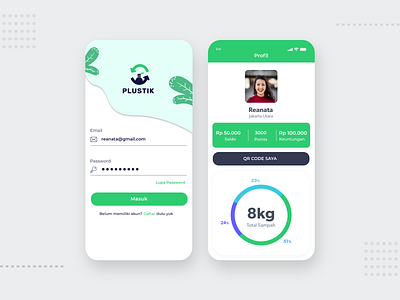 Waste Management Apps - Profile app app design design login page minimalist design mobile ui profile splashscreen ui ui design uidesign uiux waste management