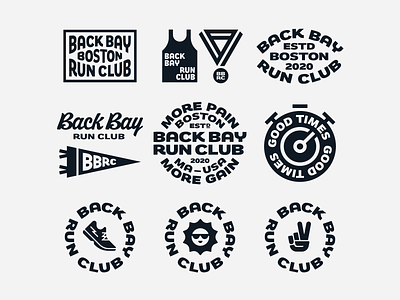 Back Bay Run Club pt. VI badges brand identity branding creative dan fleming design illustration lifestyle run club running typography