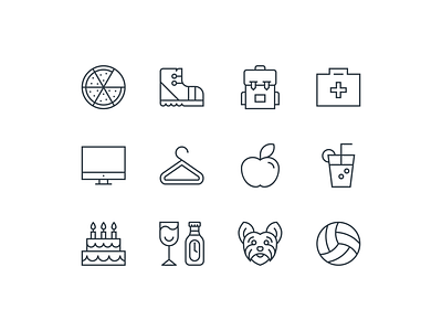 829 Perks Icons 829 brand identity clever creative dan fleming design icon set linework rebrand