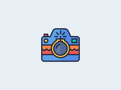 Photo Bomb! brand identity camera creative dan fleming design fun icon design illustration linework logo photo bomb