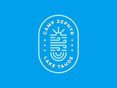 Camp Zephyr badge creative dan fleming design logo stars sun water wind