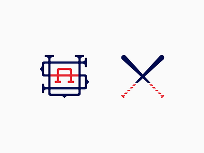 USA Brand Elements america baseball bats creative dan fleming design logo monogram