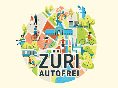 Zurich carfree bicycle car free urban development zürich