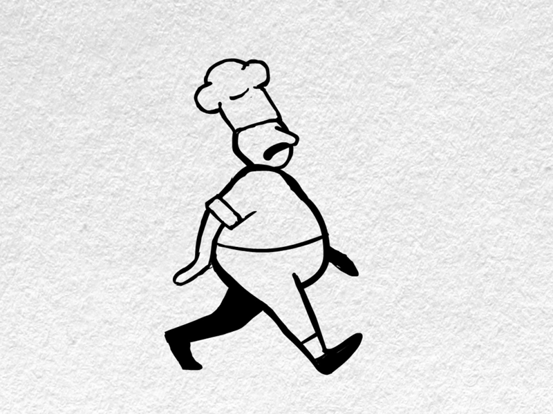 Chef Walk Cycle adobe animate cel chef fat flipbook frame handdrawn traditional