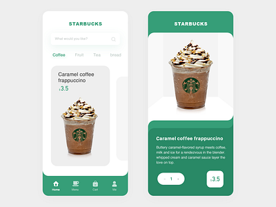 Starbucks app coffee coffee shop food ui