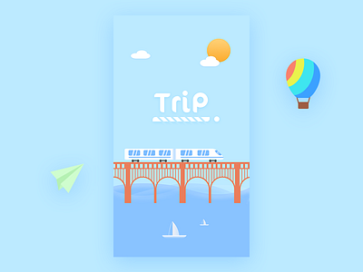 Trip balloon bridge plane sailing train trip