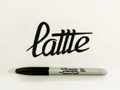 Lattte custom design font hand drawn letters line logo logotype marker paper sketch typography