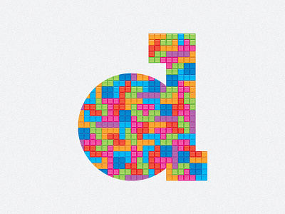 d color d icon lettering logo mark tetris vektor