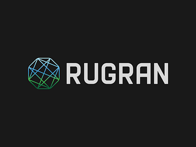 Rugran branding designer gradient grid icon identity lettering logo mark octahedron process typography