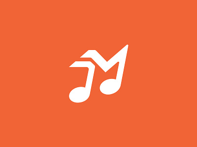Melody move delivery icon logo logotype m mark melody move music note