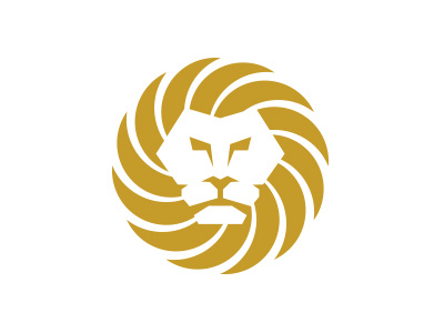 Lion animal branding head icon lion logo mark sun