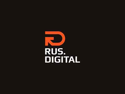 Rus.Digital arrow brand d digital logo mark media r rd russia spread