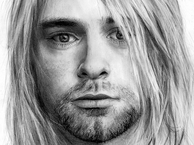 My Kurt Cobain's pencil drawing (details)