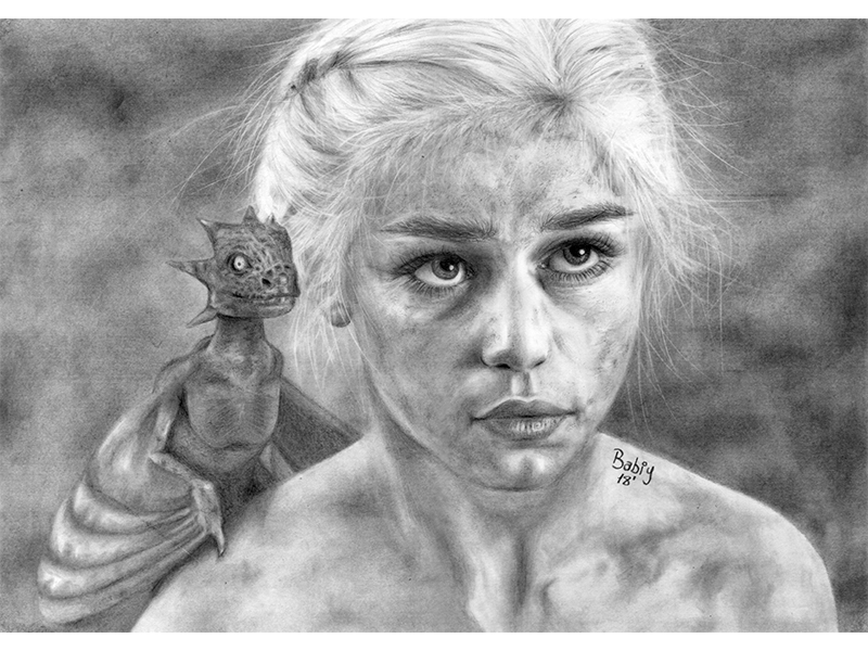 My Daenerys Targaryen's pencil drawing by Mayra Babiy on Dribbble