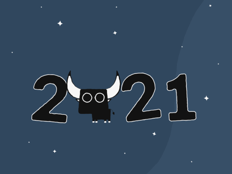 Happy 2022! 2021 2022 2d animation 2d art animation change design illustration jump motiondesign motiongraphics new years ox stars tiger vector