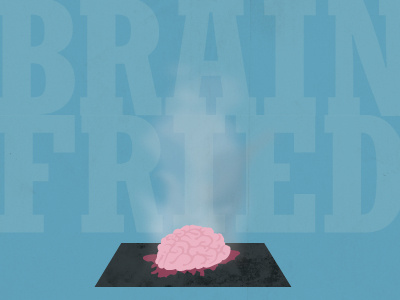 Brain Fried brains illustration quote smoke vector