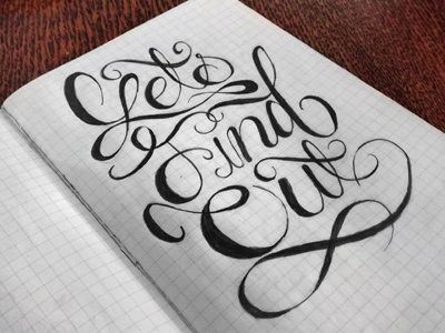 Let's Find Out hand lettering lettering letters script text type typography