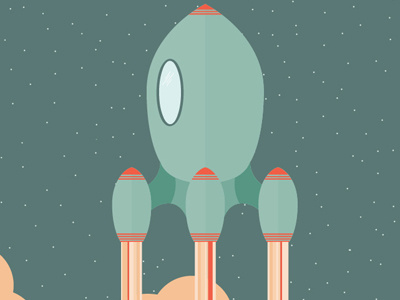 Blast Off illustration rocket rocket ship space stars vector