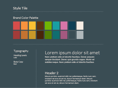 Style Tile color palette design layout style tile typography web