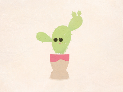 Taco Head Cactus cacti cactus drawing illustration plant potted plant sad