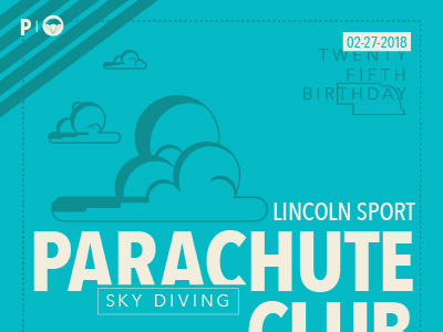 Sky Diving birthday card design sky diving travel vector