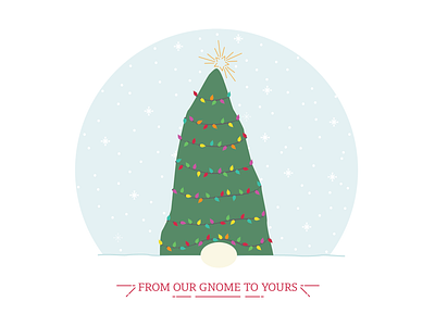 A very gnome-y holiday card christmas gnome holiday illustration snow tree