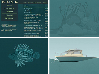 Rec Tek Scuba Website boat fish rec tek scuba scuba scuba diving sea ui under water ux web design website