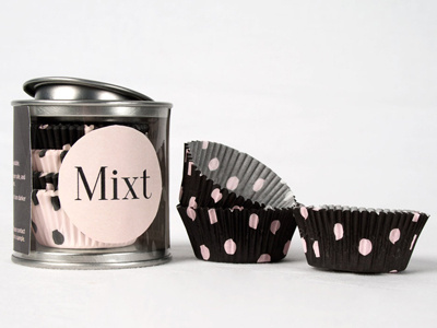 Mixt Packaging baking cups cup cakes mixt package design packaging polka dots sweets