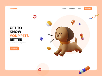 Pawrents Landing Page Exploration 3d branding design illustration minimal ui uiux uiuxdesigner ux vector web website