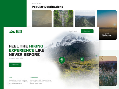 Landing Page for Hiking desain desainer design elegant landing page landingpage lo fi minimal minimalist product design product designer simple ui uiux uiux desainer uiux designer uiuxdesigner userinterface ux