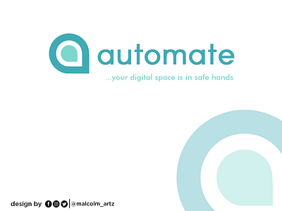Automate Logo branding design flat icon illustration lettering logo typography vector