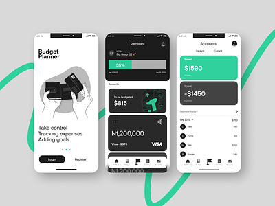 Budget Planner app branding design layout ui ux