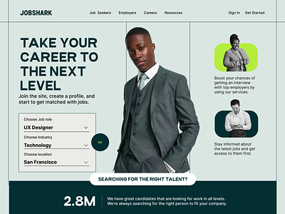 Job Shark Career site branding design layout ui ux