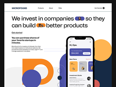 Microfund Investment Landing Page