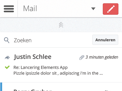Recieved mail app inbox loader mail mobile recieved search