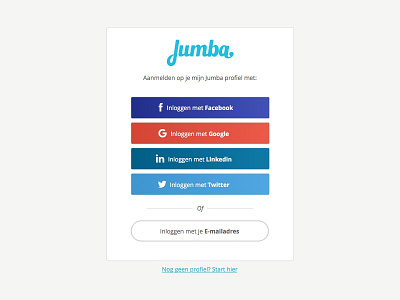 New Login screen Jumba login social login