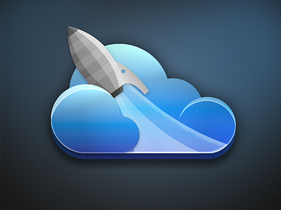 Icon design online application cloud icon rocket