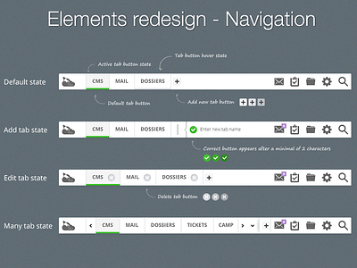 Navigation addtab dynamic menu navigation search settings tabs