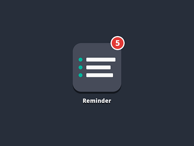 Reminder App Icon app codepen css css3 flat html html5 icon list notification reminder simple