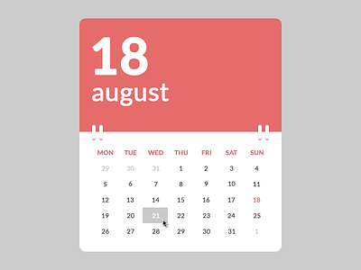 Calendar (.psd, HTML & CSS)