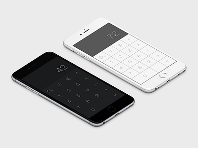 Calculator App dark & light on iPhone 6 Plus app calculator dark flat ios iphone light mobile ui