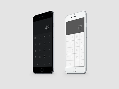 Calculator App dark & light on iPhone 6 Plus app calculator dark flat ios iphone light mobile ui