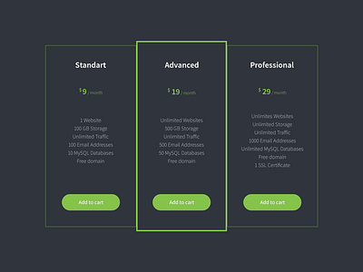 Daily UI | #030 | Price hosting price pricing table ui