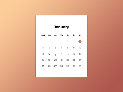 Daily UI | #038 | Calendar