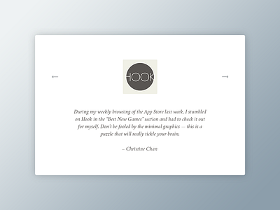 Daily UI | #039 | Testimonial app hook quote testimonia