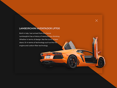 Daily UI | #045 | Info Card car card info lamborghini popup ui