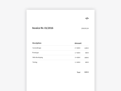 Daily UI | #046 | Invoice by Marco Biedermann on Dribbble