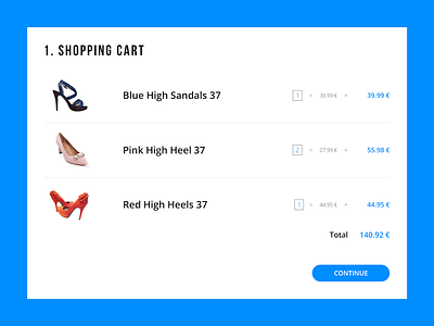 Daily UI | #058 | Shopping Cart cart checkout dailyui product shoes shop shopping ui