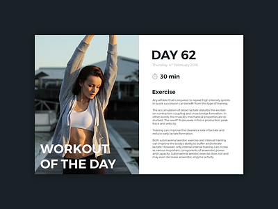 Daily UI | #062 | Workout of the Day dailyui day exercise sports ui workout